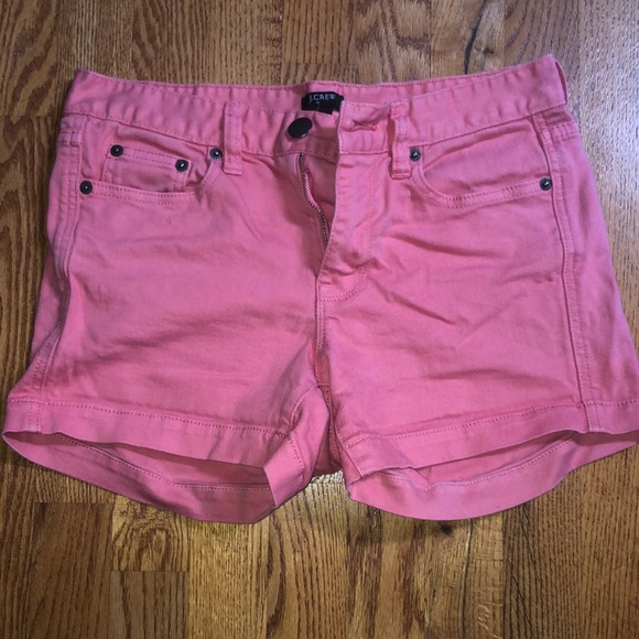 J crew stretch pink denim shorts sz 0 - Picture 2 of 5